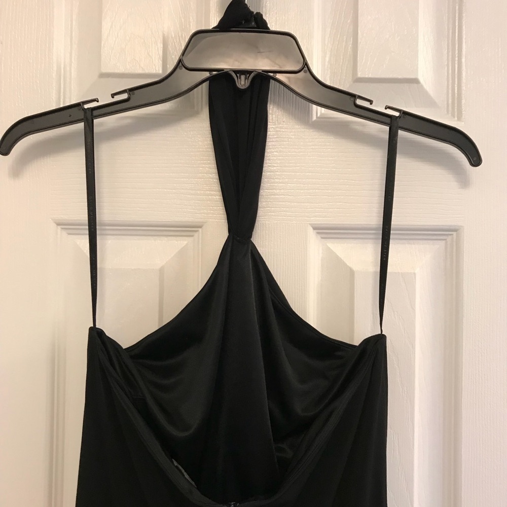 David MeIster Sexy Black Halter Sze 6 Long gown
